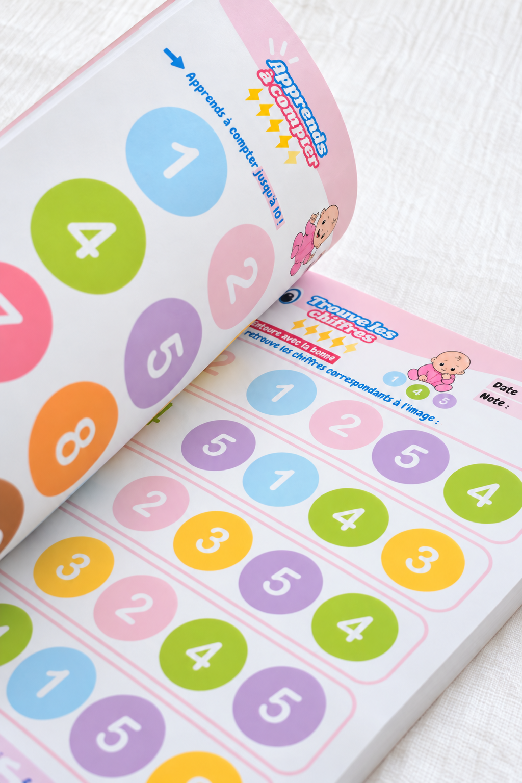 Exercices pour tout-petits, apprendre les chiffres en s'amusant. 