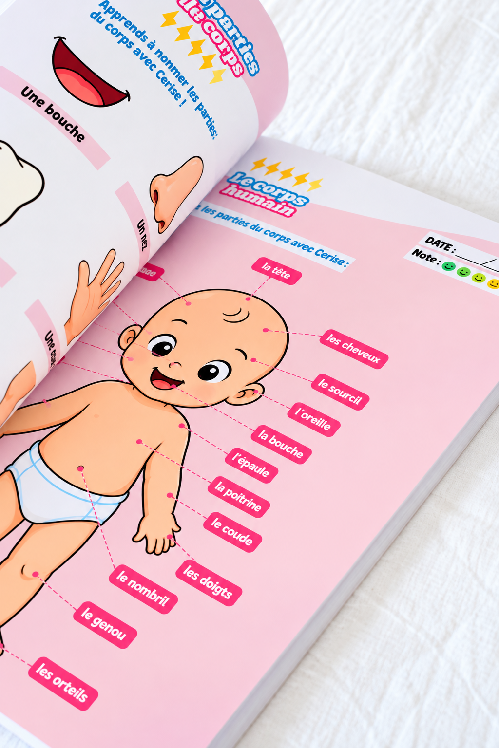 Exercice pour apprendre les parties du corps a son enfant et enrichir son vocabulaire. 