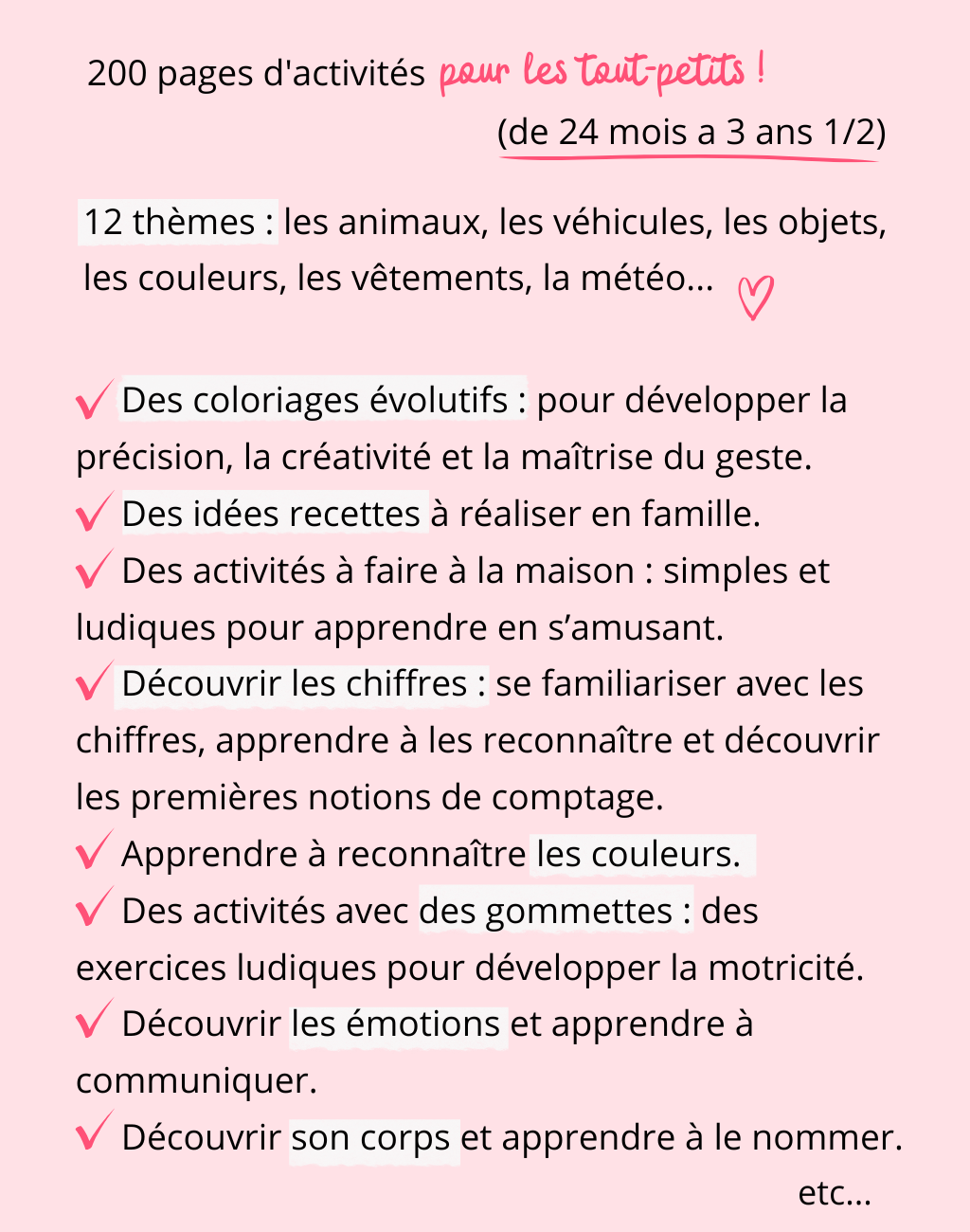 Cahier de vacances simple pour jeunes enfants dés 2 ans. 