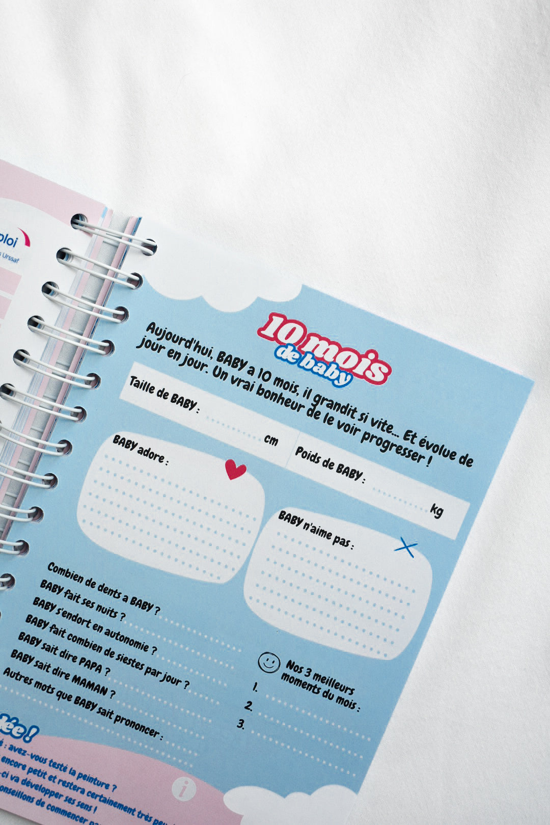 Agenda Bébé 0-12 mois — Carnet de bord naissance | Crabe Cerise