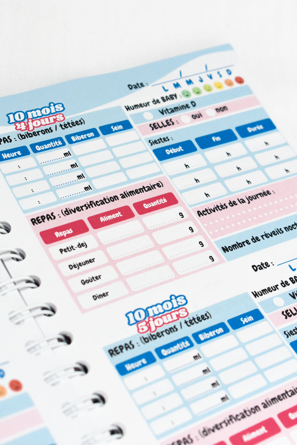 Agenda Bébé 0-12 mois — Carnet de bord naissance | Crabe Cerise